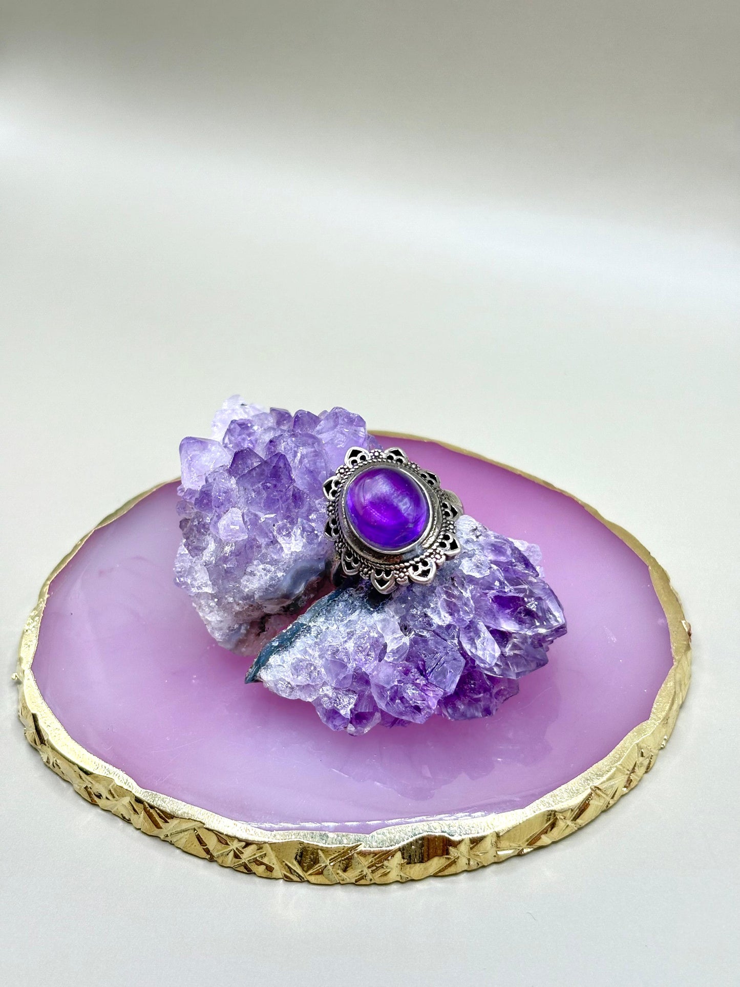 Anello in Ametista regolabile