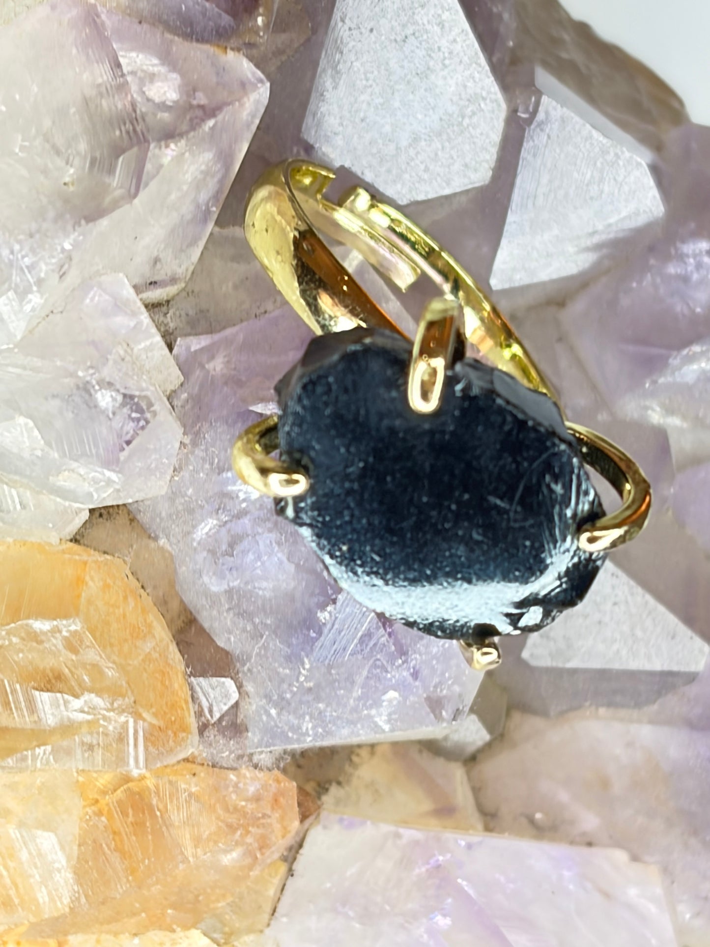 Anello ossidiana regolabile