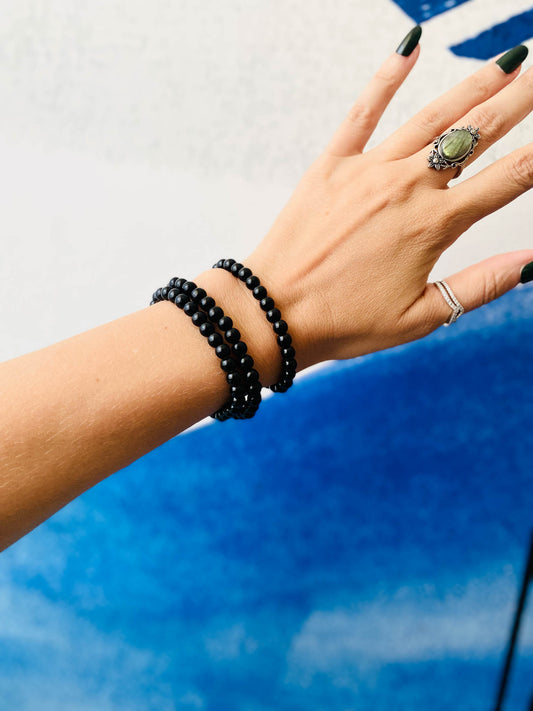 Bracciale in Onice Nera – 6mm | Forza, Protezione e Stabilità