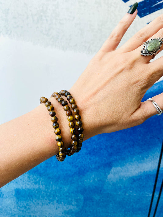 Bracciale in Occhio di Tigre – 6mm | Protezione, Chiarezza e Forza Interiore