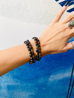 Bracciale Occhio di Tigre e Pietra Lavica – 6mm | Protezione, Coraggio e Aromaterapia Naturale